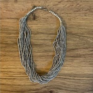 Elegant Silver Beaded Necklace